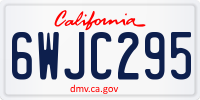 CA license plate 6WJC295