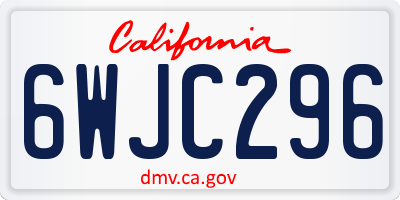 CA license plate 6WJC296