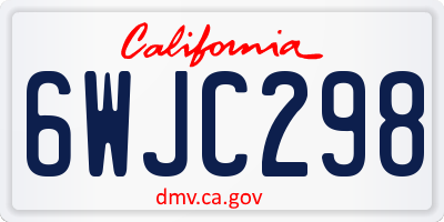 CA license plate 6WJC298