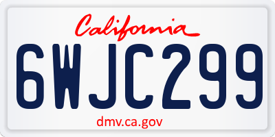 CA license plate 6WJC299
