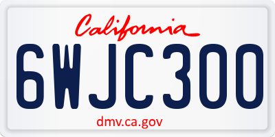 CA license plate 6WJC300