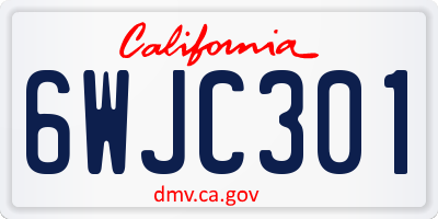 CA license plate 6WJC301