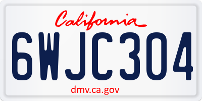 CA license plate 6WJC304