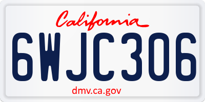 CA license plate 6WJC306