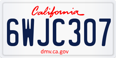 CA license plate 6WJC307