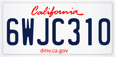 CA license plate 6WJC310