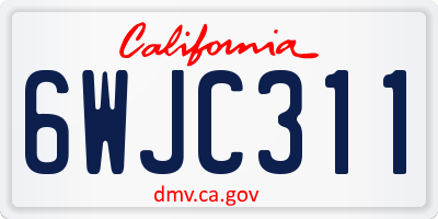 CA license plate 6WJC311
