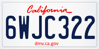 CA license plate 6WJC322