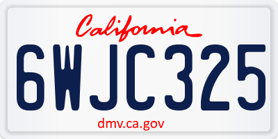CA license plate 6WJC325