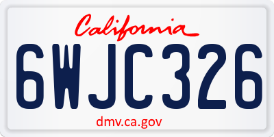 CA license plate 6WJC326