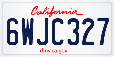 CA license plate 6WJC327