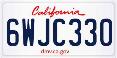 CA license plate 6WJC330