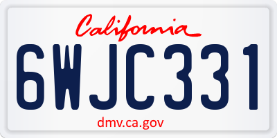 CA license plate 6WJC331