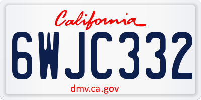 CA license plate 6WJC332