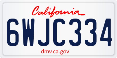 CA license plate 6WJC334
