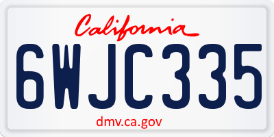 CA license plate 6WJC335