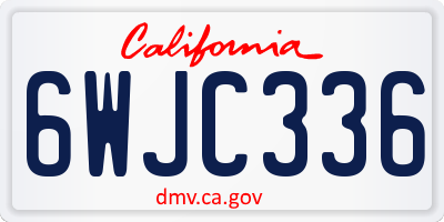 CA license plate 6WJC336