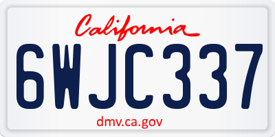 CA license plate 6WJC337