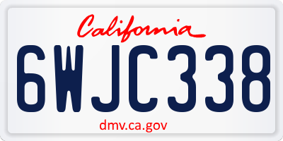 CA license plate 6WJC338