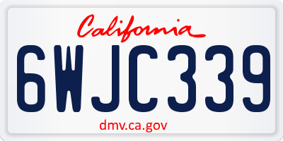 CA license plate 6WJC339