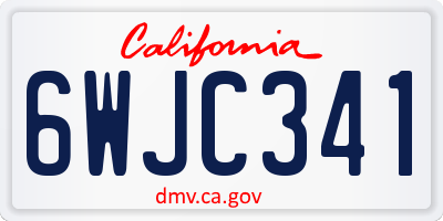 CA license plate 6WJC341
