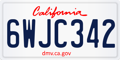 CA license plate 6WJC342