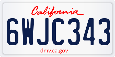 CA license plate 6WJC343