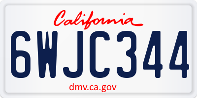 CA license plate 6WJC344