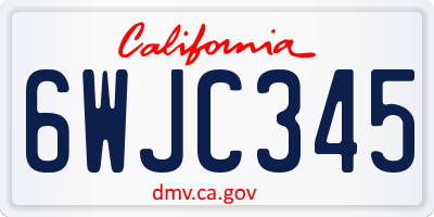 CA license plate 6WJC345