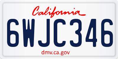 CA license plate 6WJC346