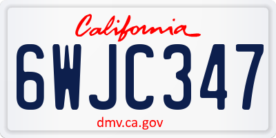 CA license plate 6WJC347