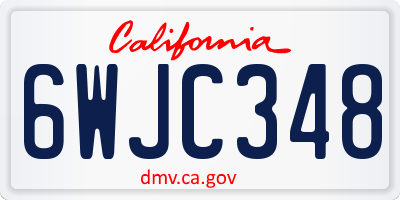 CA license plate 6WJC348