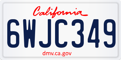 CA license plate 6WJC349