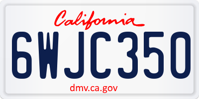 CA license plate 6WJC350