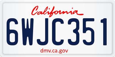 CA license plate 6WJC351