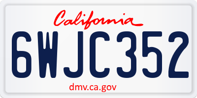 CA license plate 6WJC352