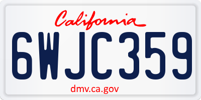 CA license plate 6WJC359