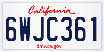 CA license plate 6WJC361