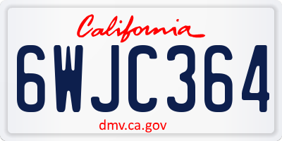CA license plate 6WJC364