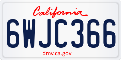 CA license plate 6WJC366