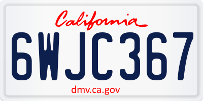 CA license plate 6WJC367