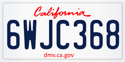 CA license plate 6WJC368
