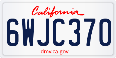 CA license plate 6WJC370