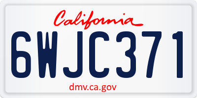 CA license plate 6WJC371