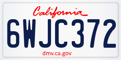 CA license plate 6WJC372