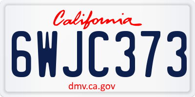 CA license plate 6WJC373