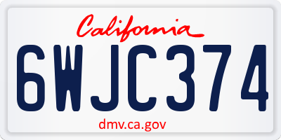 CA license plate 6WJC374