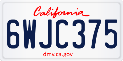 CA license plate 6WJC375