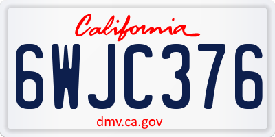 CA license plate 6WJC376