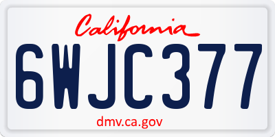 CA license plate 6WJC377